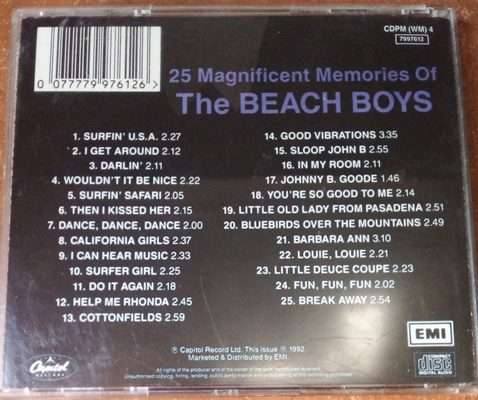 The Beach Boys  25 Magnificent Memories Of The Beach Boys CD ( De Luxe 2 Record Set)