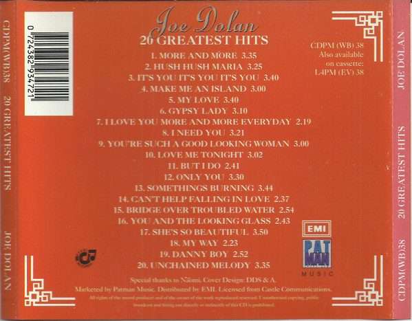 Joe Dolan  20 Greatest Hits CD ()