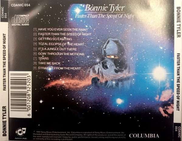 Bonnie Tyler  Faster Than The Speed Of Night CD (NM)