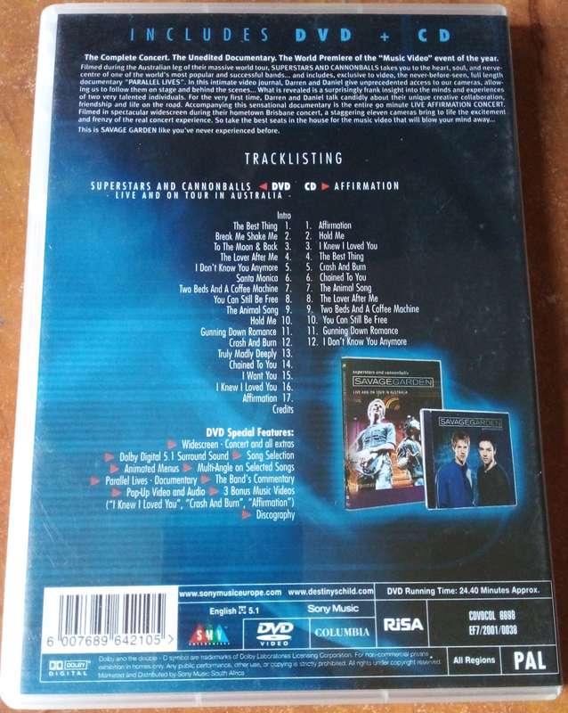 Savage Garden - Superstars And Cannonballs/Affirmation DVD+CD