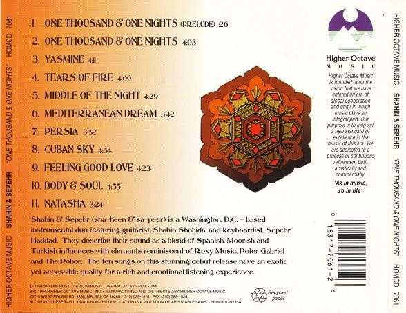 Shahin & Sepehr  One Thousand & One Nights CD IMPORT