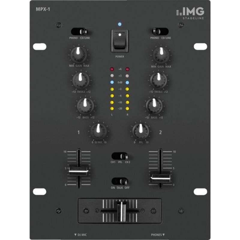 IMG Stageline MPX-1/BK 2 Channel DJ Mixer