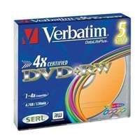 Verbatim  DVD-RW, 4.7 GB 5 Pack Slim