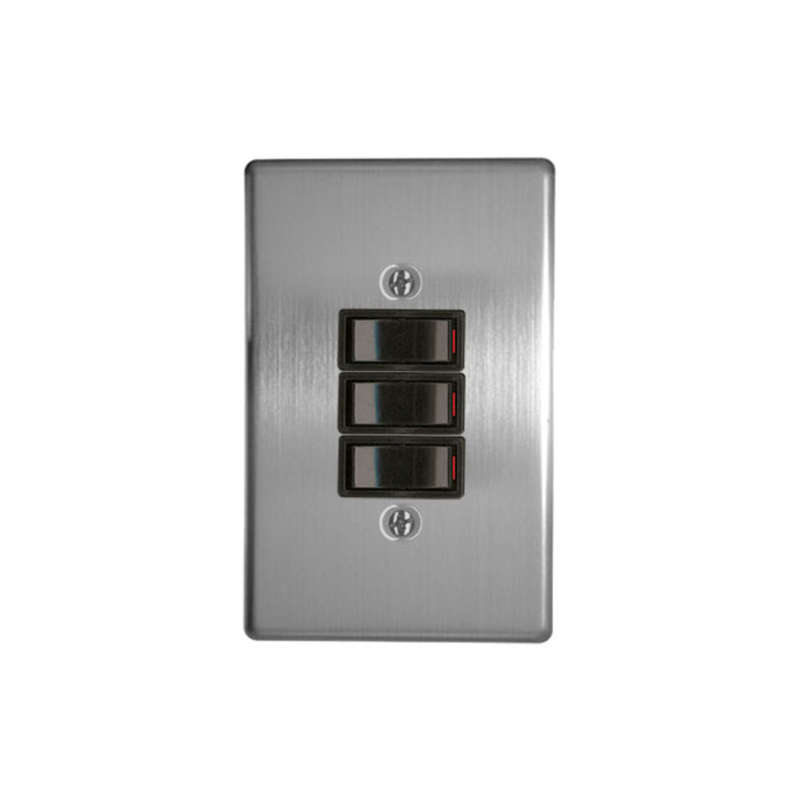 Classic Switches 2 x 4 3 Lever 1 Way Silver
