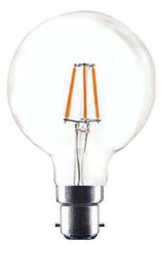 220-240VAC 6W LED BALL BULB B22 BASE WARM WHITE