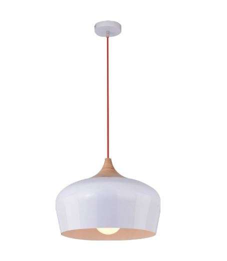Pendant Lighting ? Scandinavian Range ? Wood And White Bowl Shape