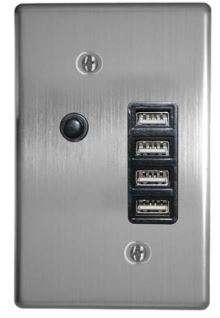 Classic Sockets 2 x 4 4x USB Silver