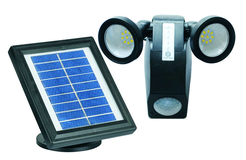 Solar Spot Light 2 x 1.8W/ 200Lm C/W 2.3W PV Panel