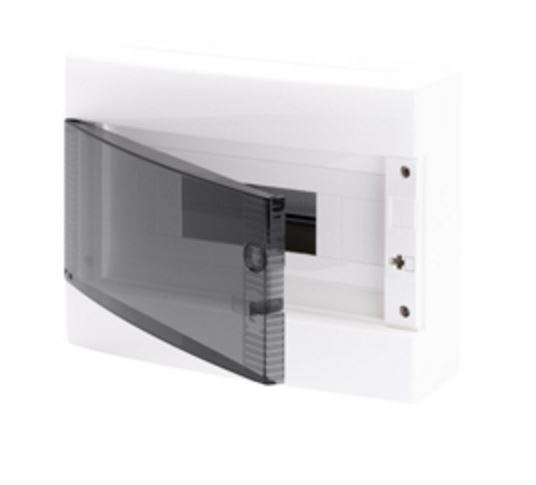 Grey Surface DB 1x12M Clear Door IP40