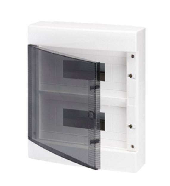 Grey Surface DB 2x12M Clear Door IP40