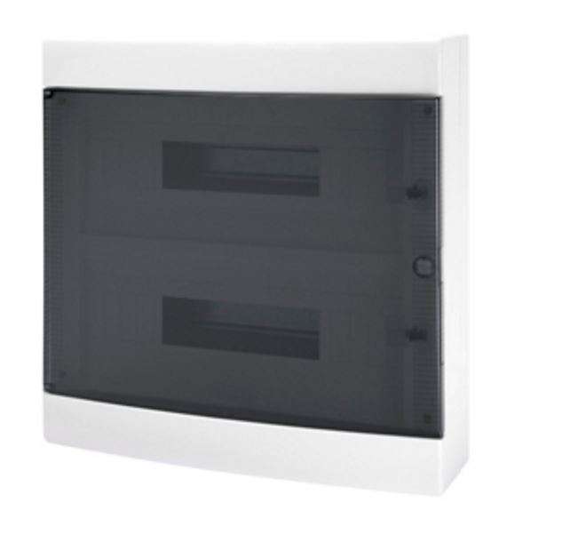 Grey Surface DB 2x18M Clear Door IP40