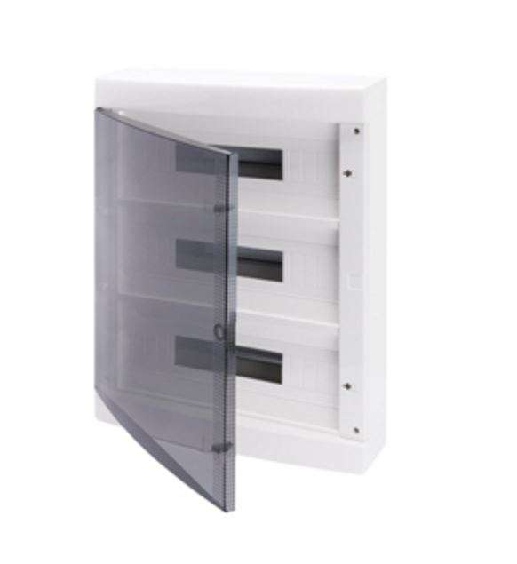 Grey Surface DB 3x18M Clear Door IP40