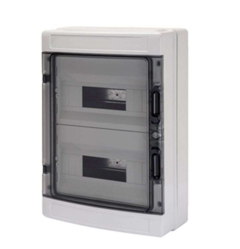 Surface DB 2x12M Smoked Door IP65