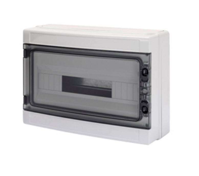 Surface DB 1x18M Smoked Door IP65