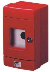 Red Emergency Encl 22.5mm Hole IP55