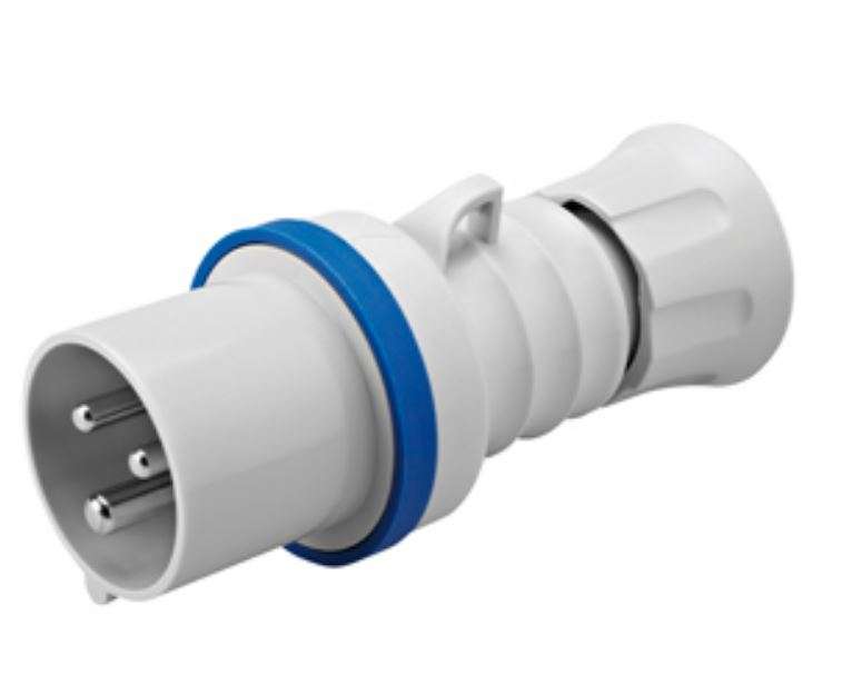 16A 2P+E 230V Plug IP44 6H Screwless