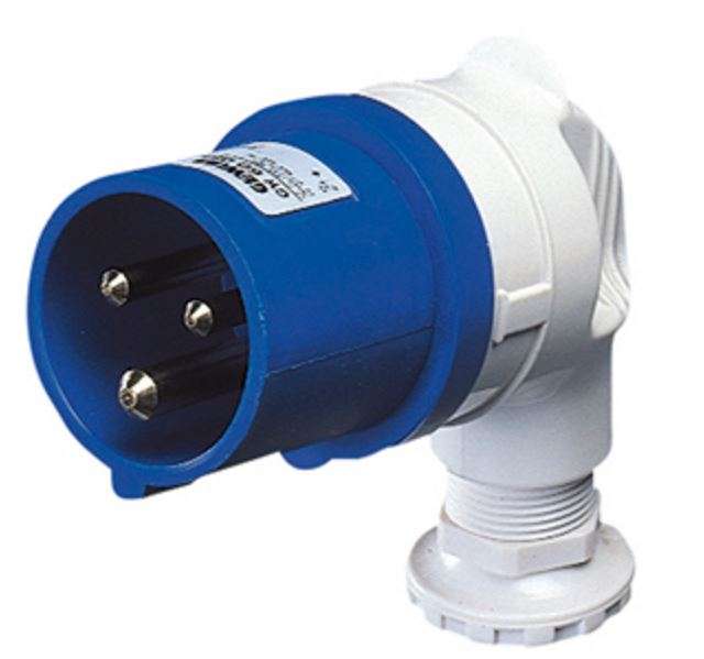 16A 2P+E 230V 90Deg Plug IP44 6H