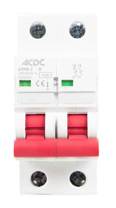 Circuit Breaker 2 Pole D-Curve 4.5KA 16A
