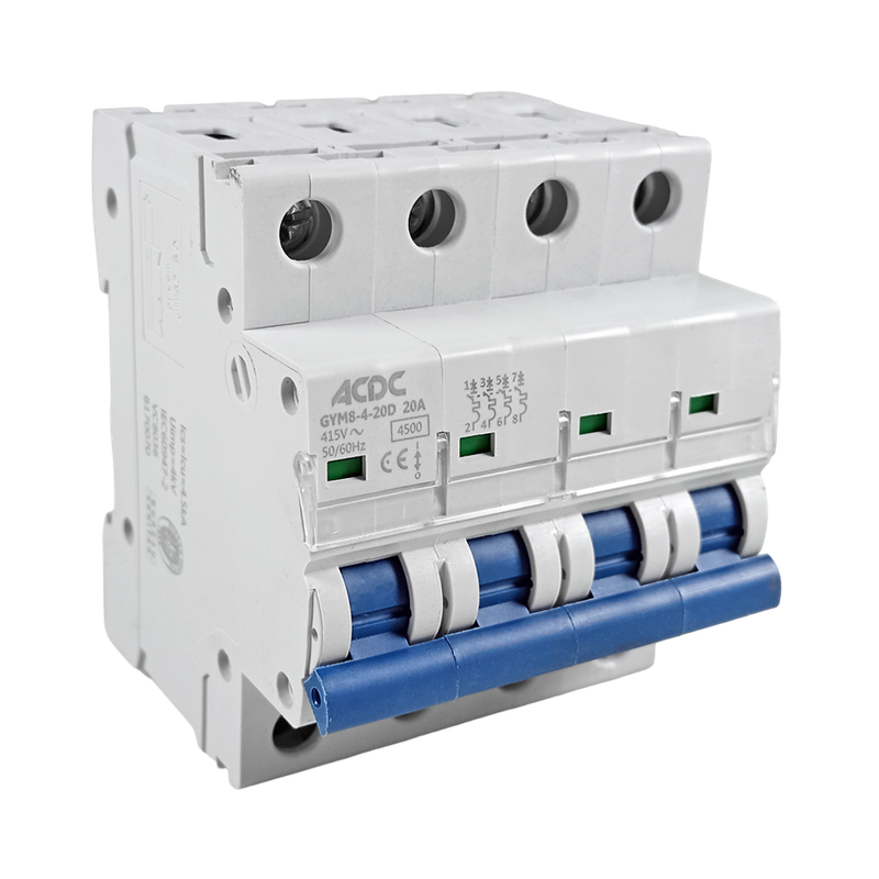 Circuit Breaker 4 Pole D-Curve 4.5KA 20A