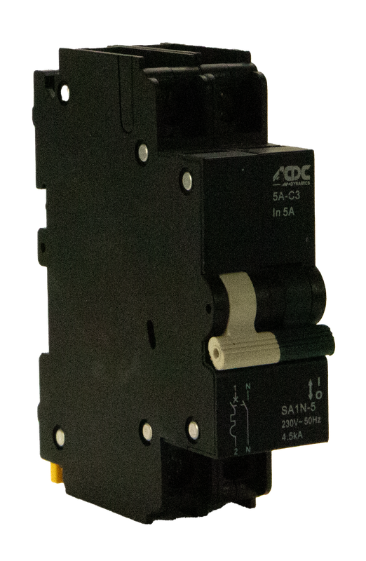 Circuit Breaker 13mm 4.5KA  1 Pole+N 5A