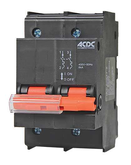 Circuit Breaker 13mm 6KA  2 Pole D-Curve  100A