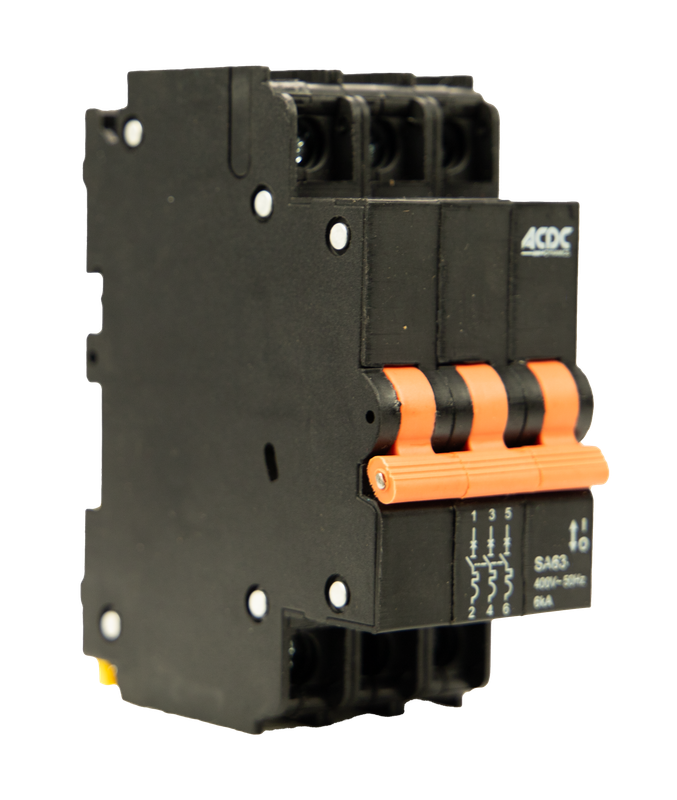 Circuit Breaker 13mm 6KA  3 Pole D-Curve  15A