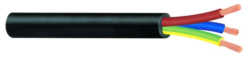 Wire 1.0mm x 3 CORE Black CABTYRE /20M