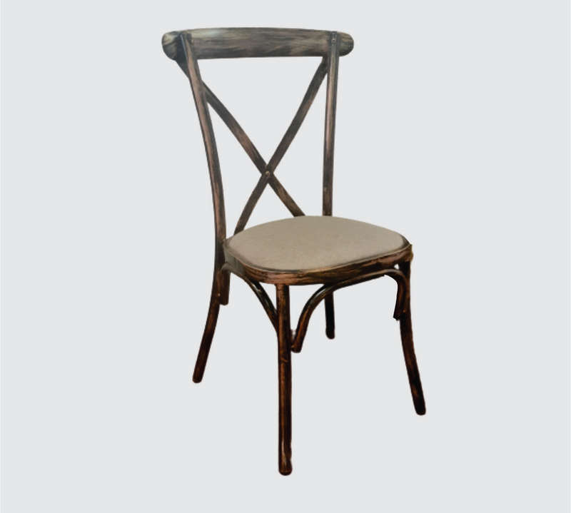 Metal Cross back Chair - Vintage Look Colour
