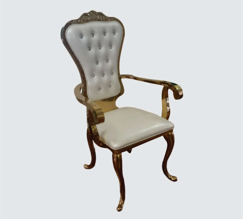 Stainless Steel His & Her Gold Chair With Arms