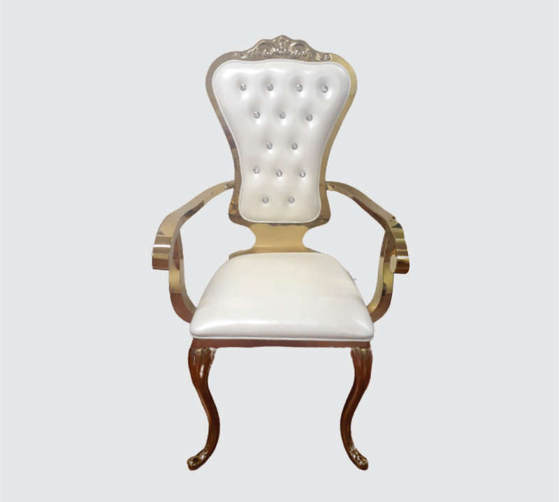 Stainless Steel His & Her Gold Chair With Arms