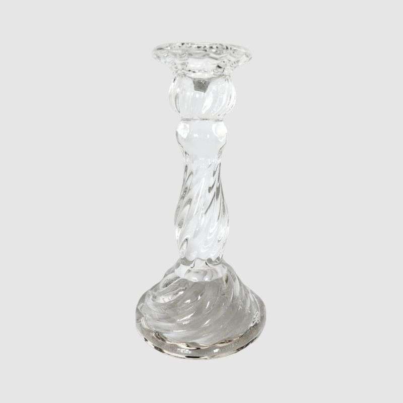 Crystal Look Candle Holder Swirl 16cm