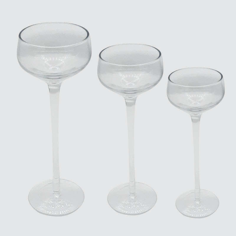 3pc Glass Candle Holder Set