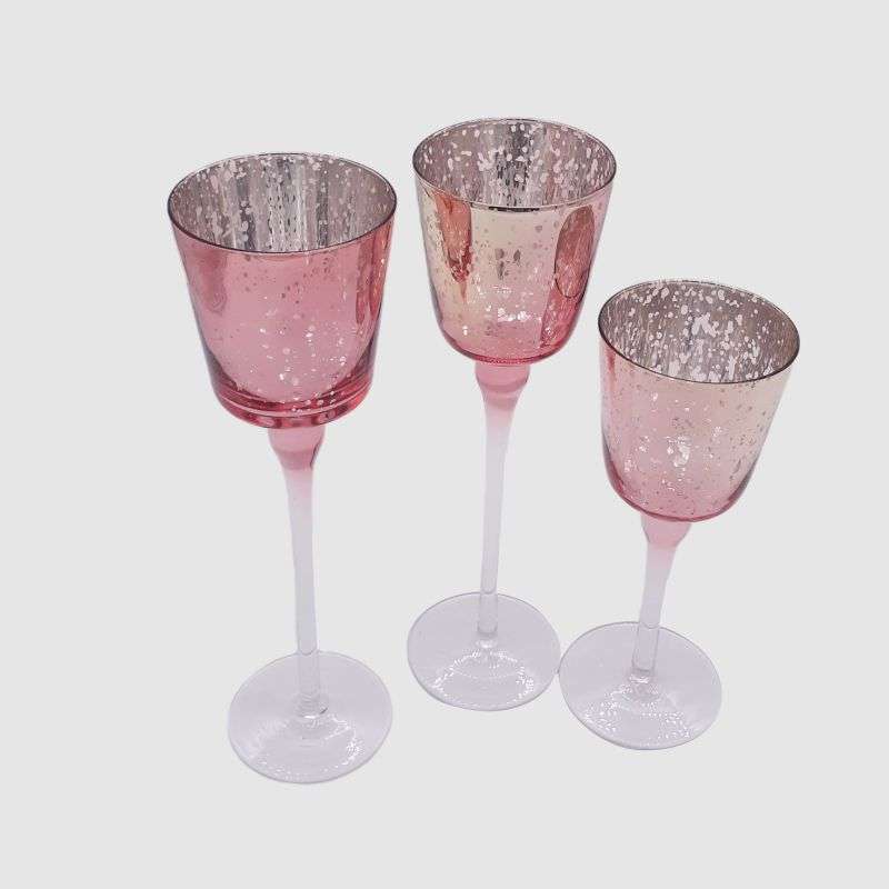 3Pc Candle Holder-Rose Gold
