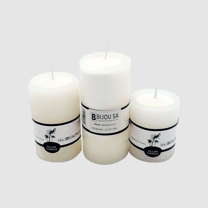 White Pillar Candle Medium