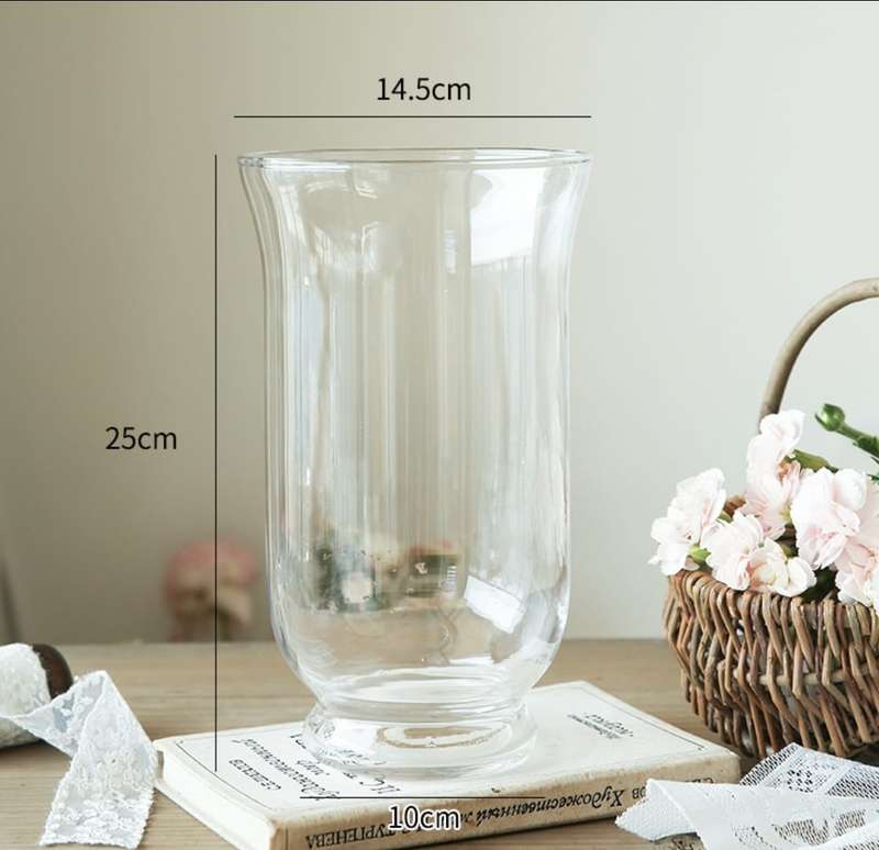 Glass Vase Hurricane 15x25cm