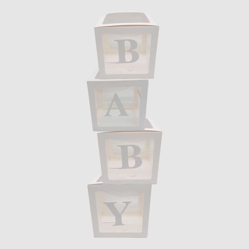 Baby Letter Box-4Pc Pvc White