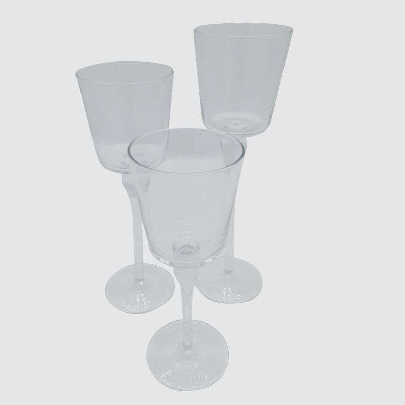 3Pc Glass Pillar Candle Holder Set (20Cm,25Cm,30Cm)