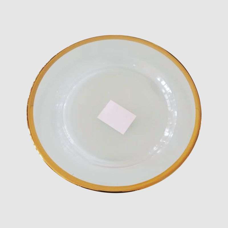 Small Round Glass Underplate With Gold Rim 21cm
