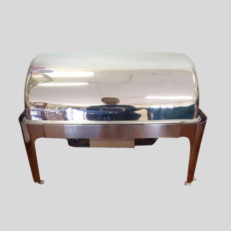 Stainless Steel Rectangular Roll Top Chafing Dish -No Window 9L Silver