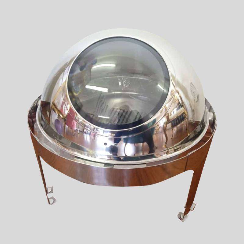 Stainless Steel Round Roll Top Chafing Dish  With Window 9L Silver