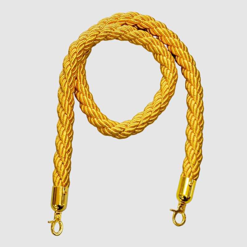 Golden Braided Stanchion Rope With Golden Clasps