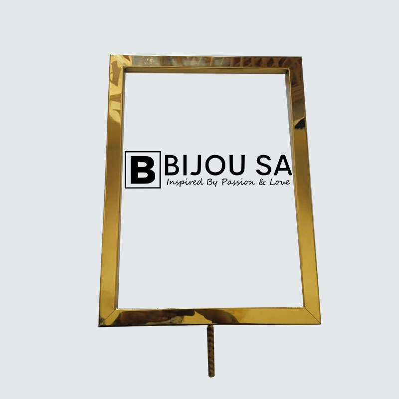 Portrait Poster Frame A4 Size Golden Colour(For Stanchions)