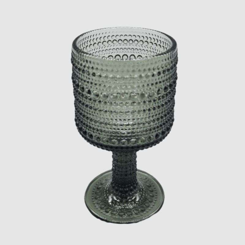Embossed Wine Glass-Grey