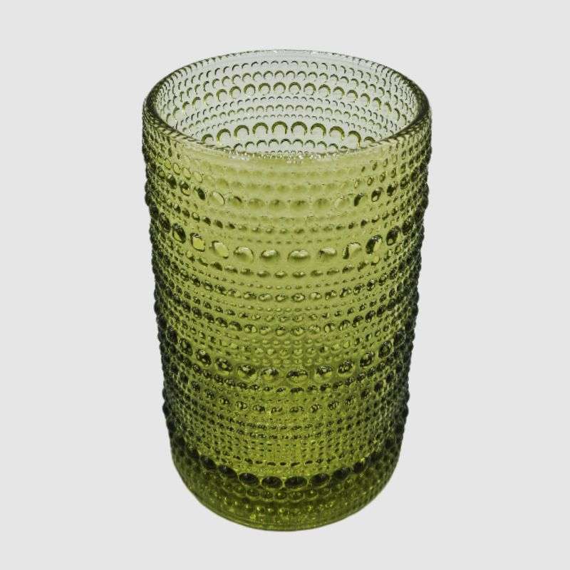 Embossed Juice Glass-Green Colour