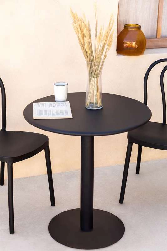 Outdoor Round Cafe Table 70cm-White Colour