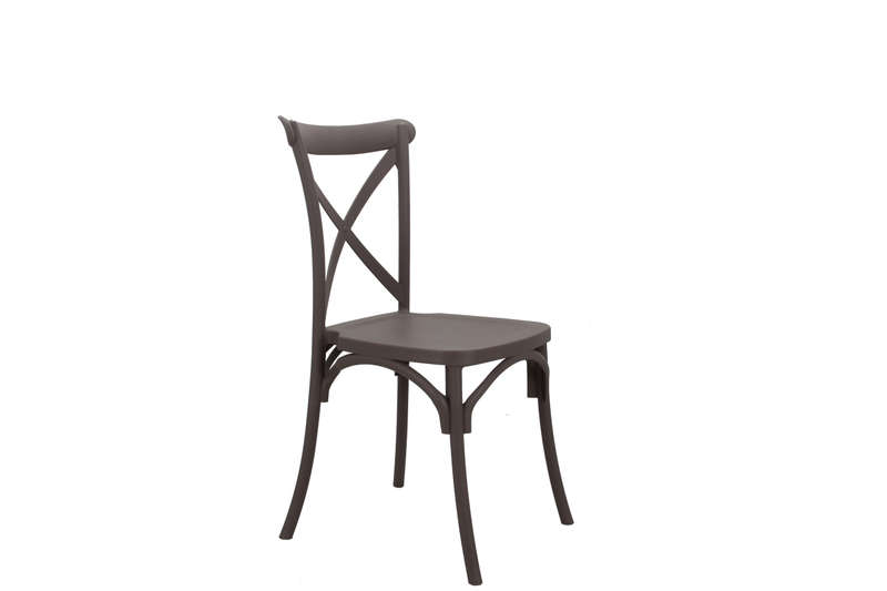 Cross Back Chair-Grey Colour
