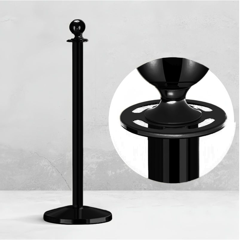 Black Ball Top Stanchion Domed Base Design