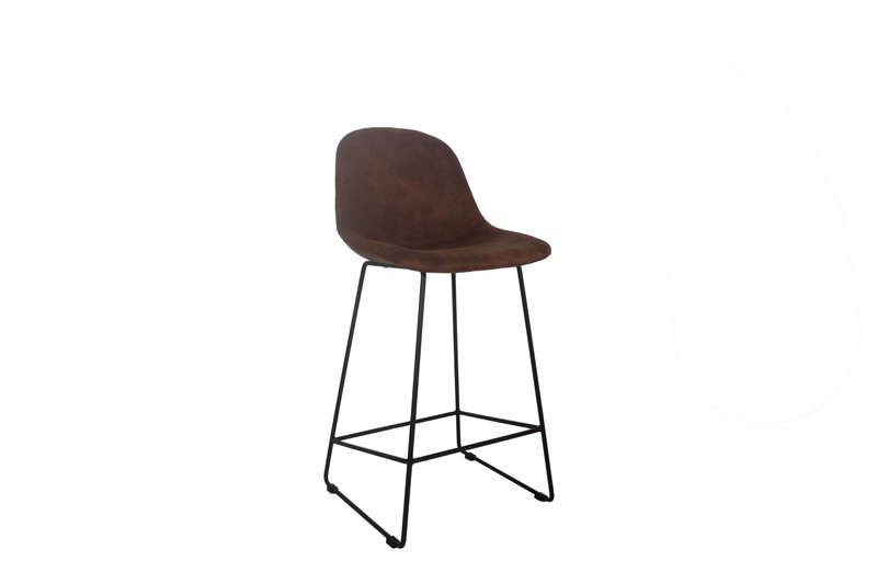 Naples Kitchen Counter Bar Chair-Brown PU Seat