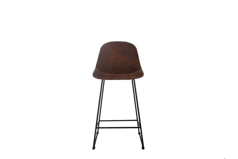 Naples Kitchen Counter Bar Chair-Brown PU Seat