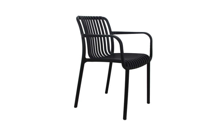Florence Café Chair With Armrest-Black Colour